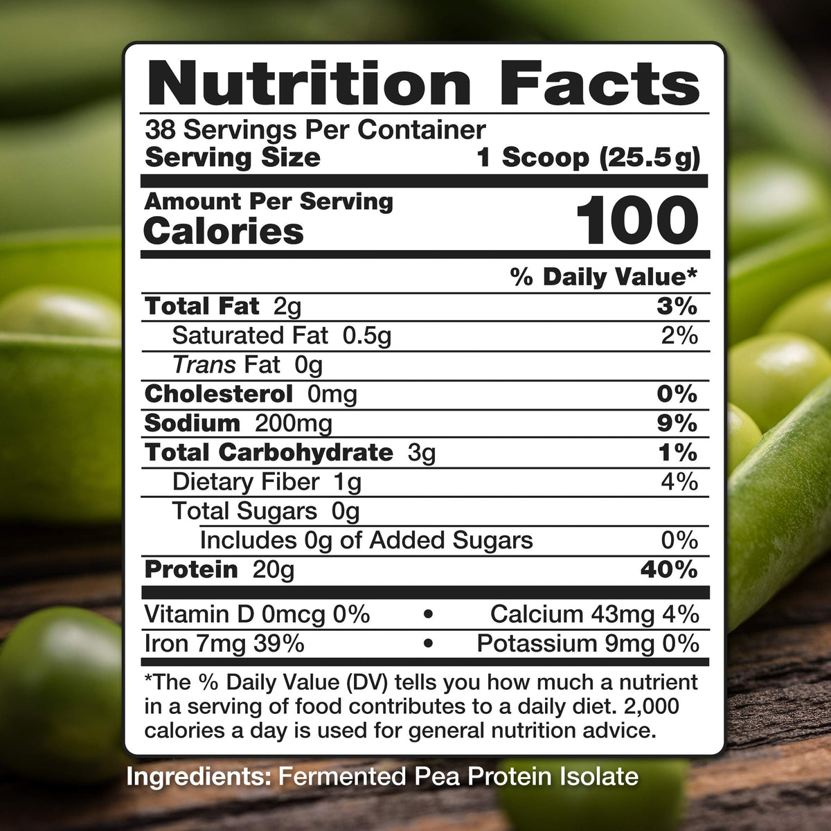 Nutrasumma 100% Plant Based Fermented Pea Protein Powder