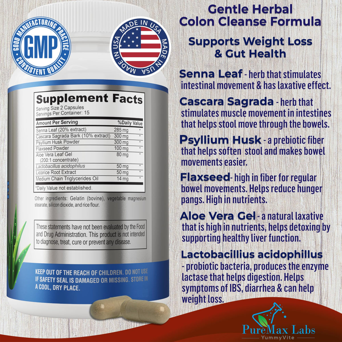 YUMMYVITE 15 Day Colon Cleanse and Detox for Men and Women - 30 - image 2