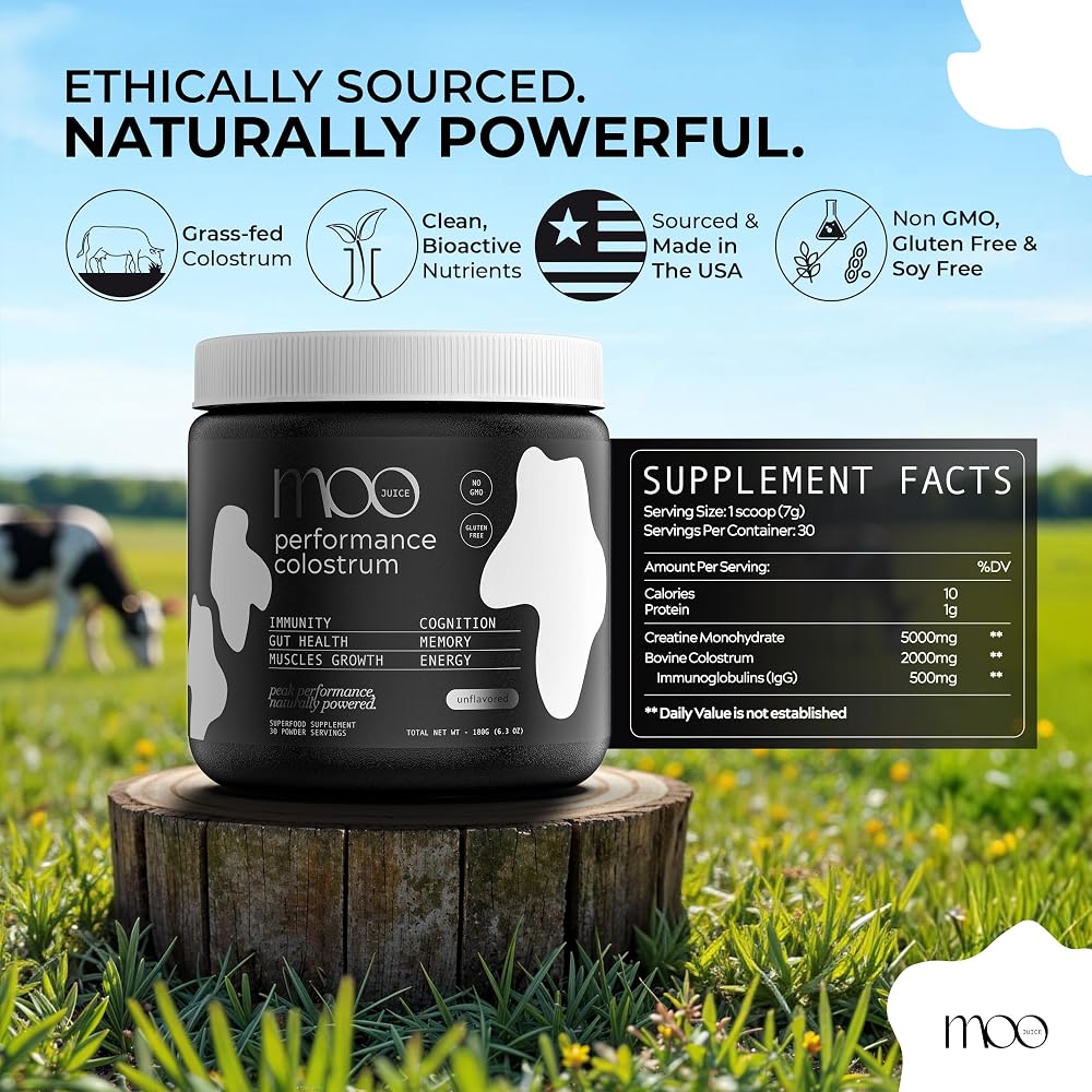 Moo Juice Colostrum Powder with Creatine Monohydrate - 30 Servings - image 6