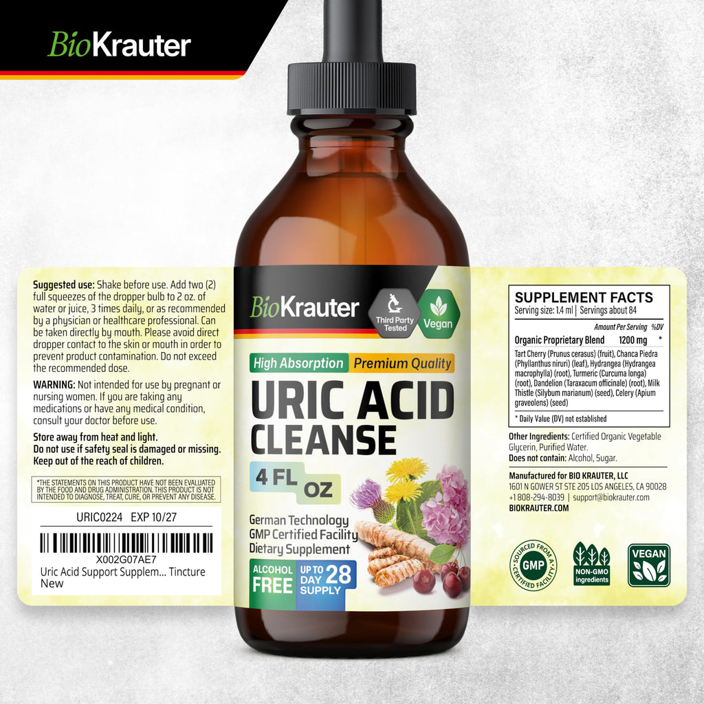 BIO KRAUTER 7-in-1 Uric Acid Support Tincture - 4 Fl Oz - image 9