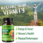 Naturelo Capsules iron 25Mg vitamin C gentle On The Stomach