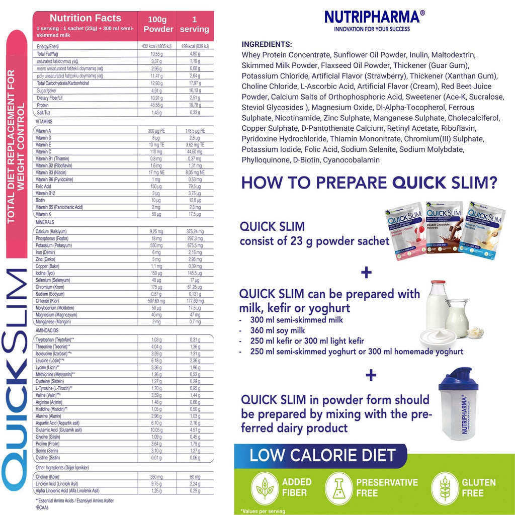 NUTRIPHARMA Quick Slim Quick Slim Meal Replacement Shakes for Weight