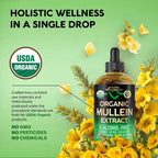 NUTRAHARMONY Mullein Drops for Lungs - USDA Organic Liquid - Mullein