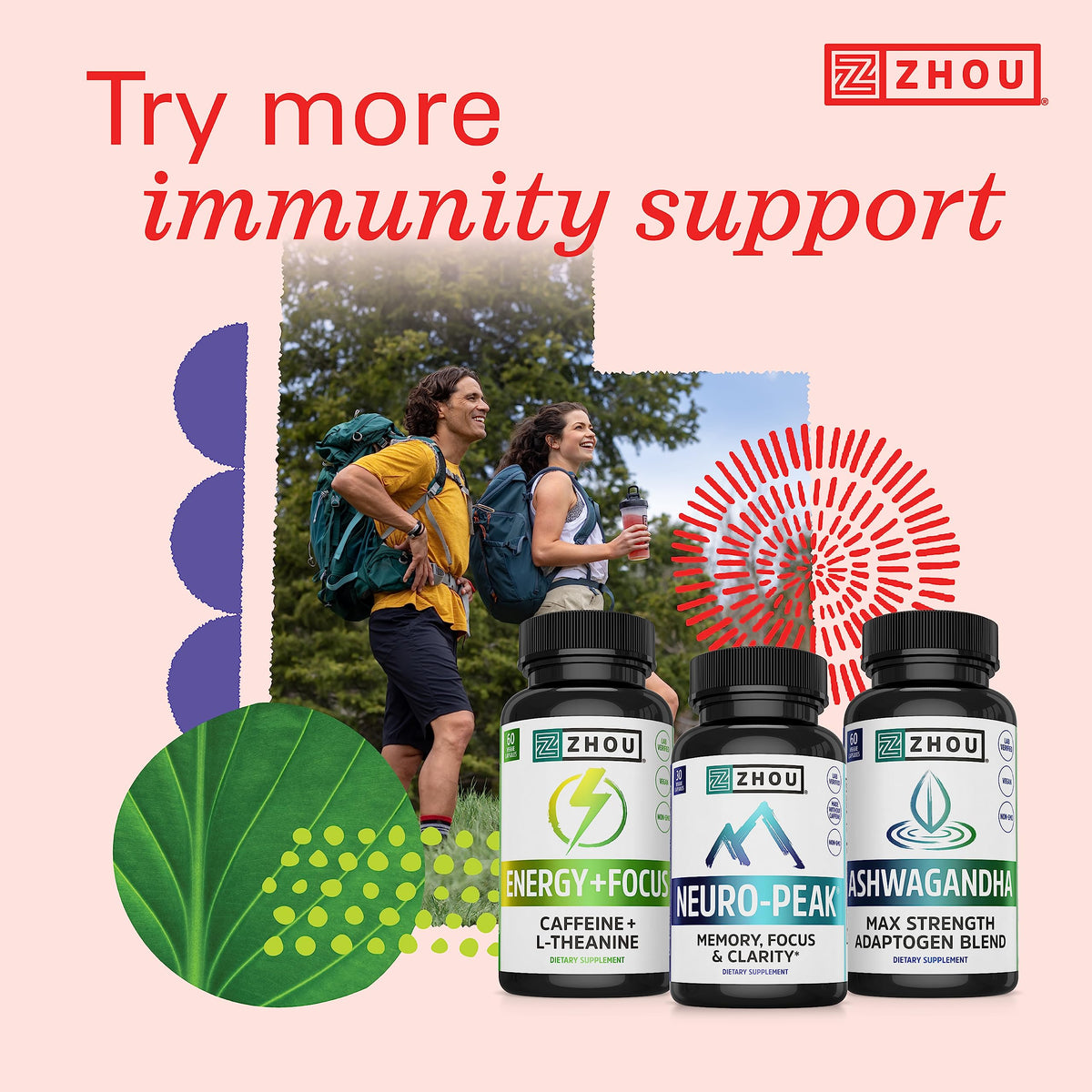 ZHOU Vitamin C+ Gummies for Immune Support - 60 Vegan Gummies - image 5