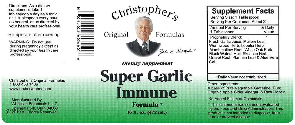 Dr. Christopher's Super Garlic Immune Syrup - 16 oz - image 3