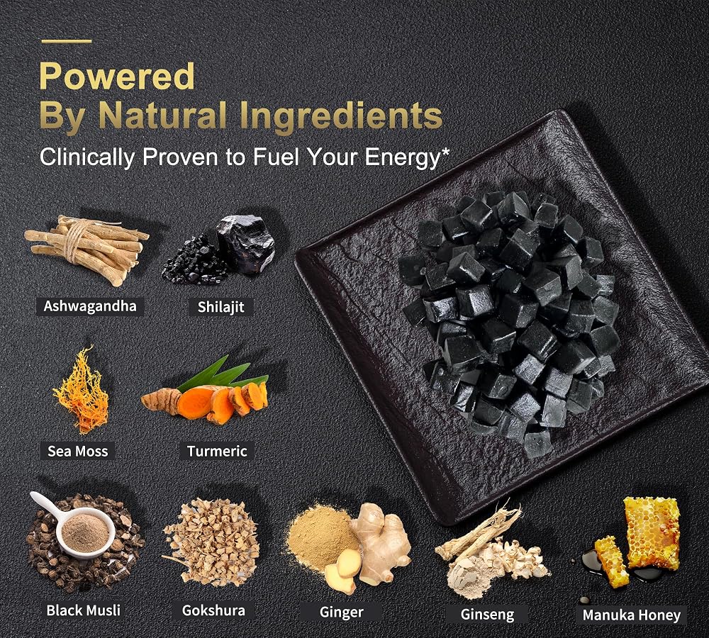 DLNIA KSM-66 Ashwagandha & Himalayan Shilajit Gummies - 90 Count - image 3