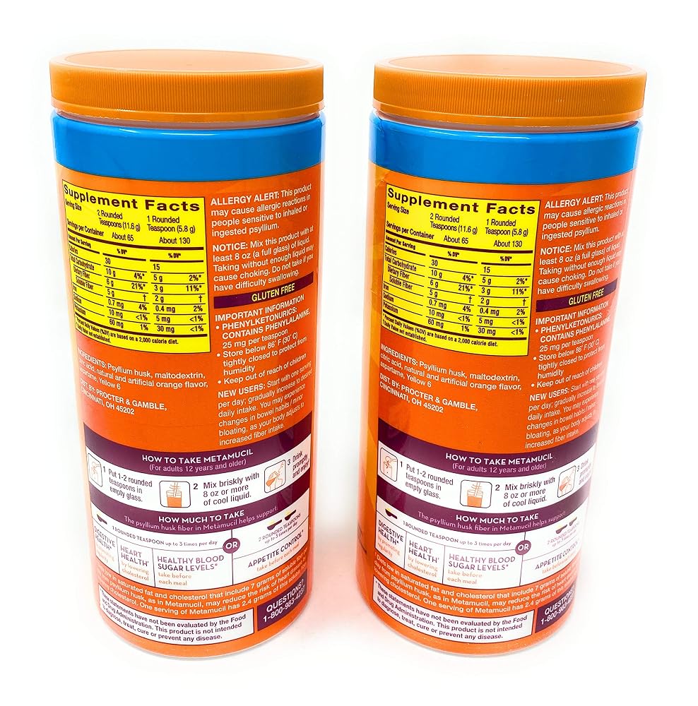 Metamucil Sugar Free Fiber Supplement Orange Smooth - 260 Servings - image 4