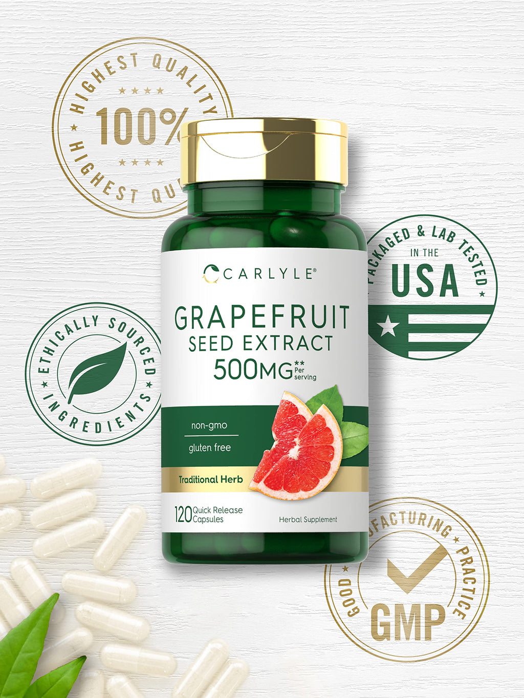 Carlyle Grapefruit Seed Extract Maximum Strength - 120 Capsules - image 5