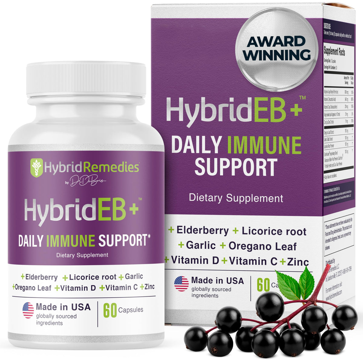 Hybrid Sambucus Elderberry Immune Support - 60 Vegetarian Capsules