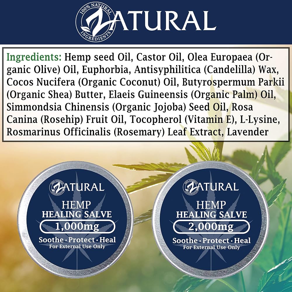 Zatural Hemp Oil Healing Salve 2,000mg - 2 Ounce - image 4