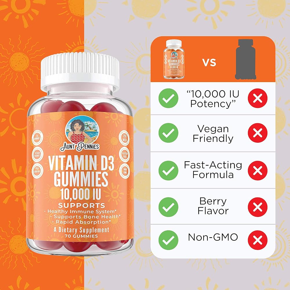 flexSTICK Vitamin D3 10000 IU Gummies Immune Support - 70 Gummies - image 4