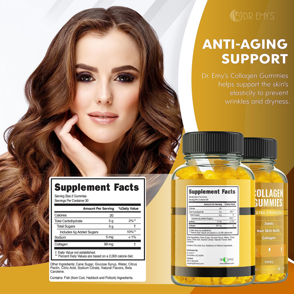 Dr. Emy's Collagen Gummies for Hair, Skin & Nails - 120 Gummies - image 4