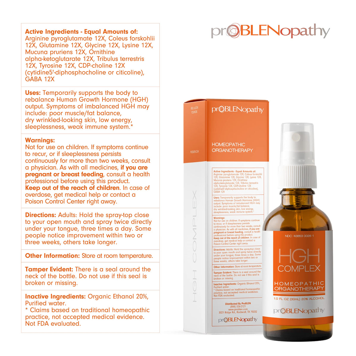 proBLENopathy HGH Complex Amino Acid Liquid Oral Spray - 1 fl oz - image 5