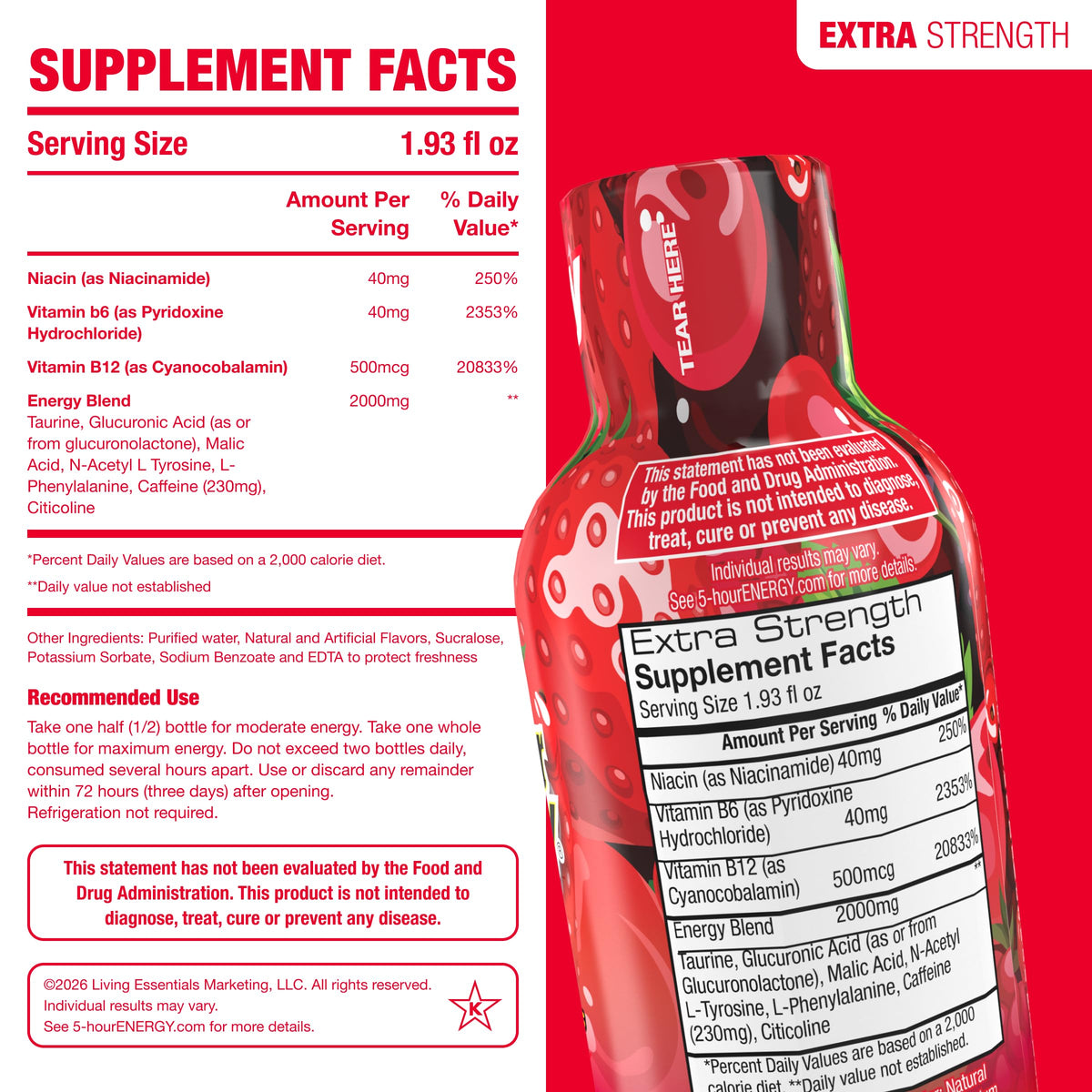 5-hour ENERGY Berry Flavor Extra Strength Energy Shot - 30 Bottles - image 4
