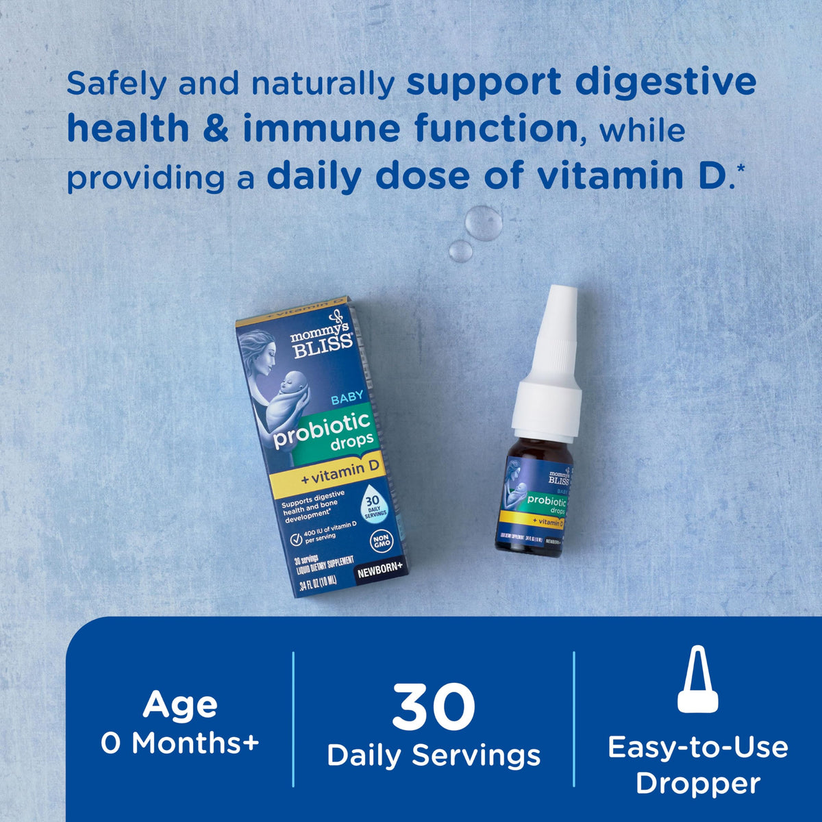 Mommy's Bliss Baby Probiotics + Vitamin D Drops - 30 Servings - image 2