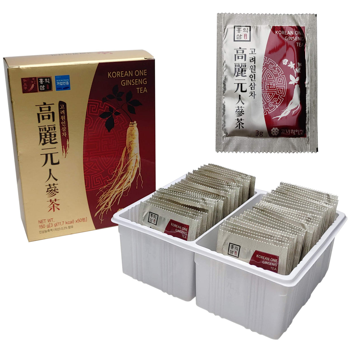 LENITH Korean Panax Ginseng Roots Extract Granules Tea - 50 Teabags - image 2