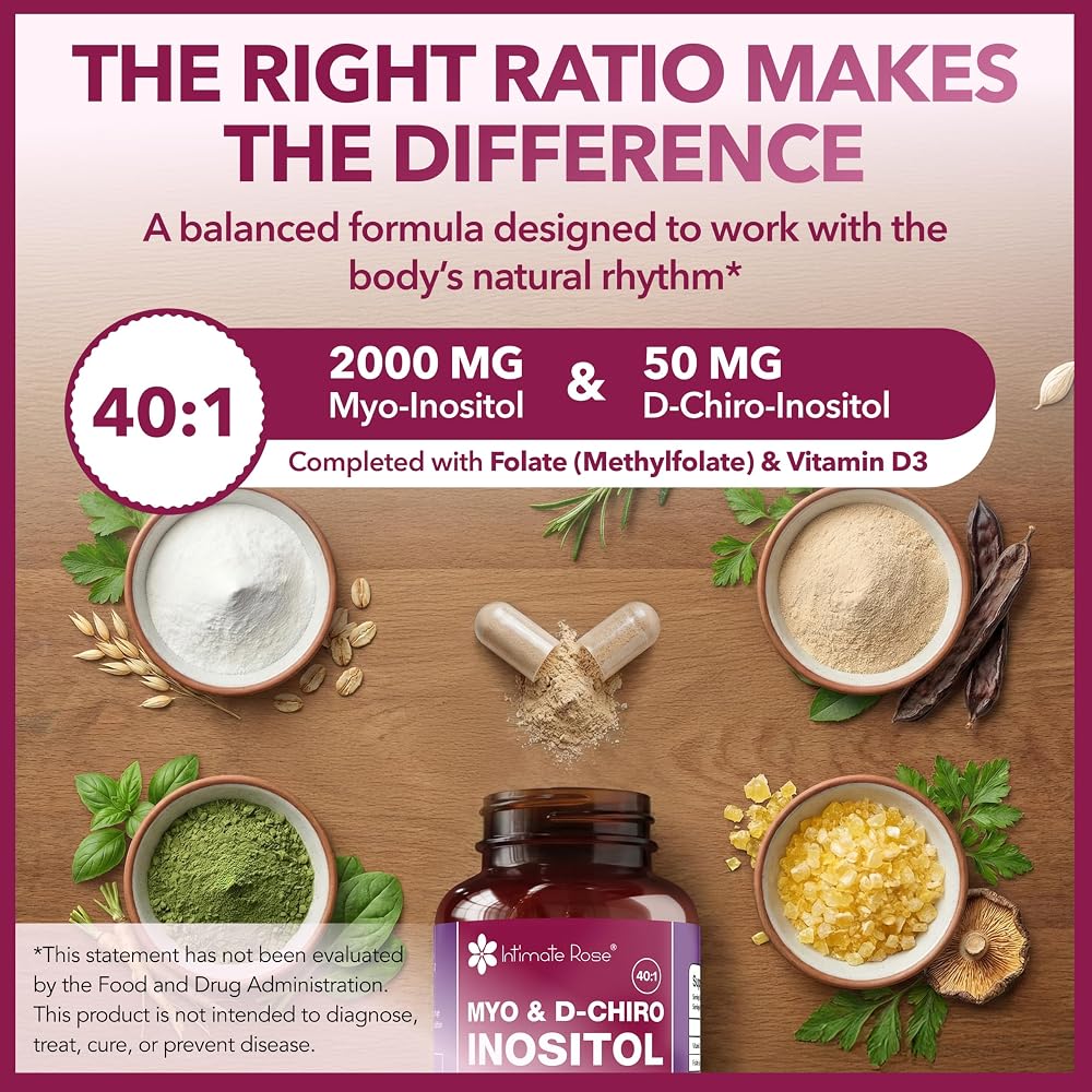 Intimate Rose Myo-Inositol & D-Chiro Inositol Capsules - 120 Count - image 4