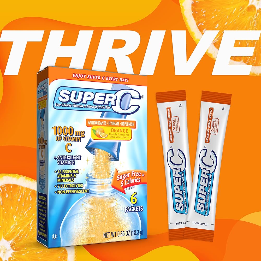 Super C Singles To Go Vitamin C Drink Mix Orange - 72 Packets - image 4