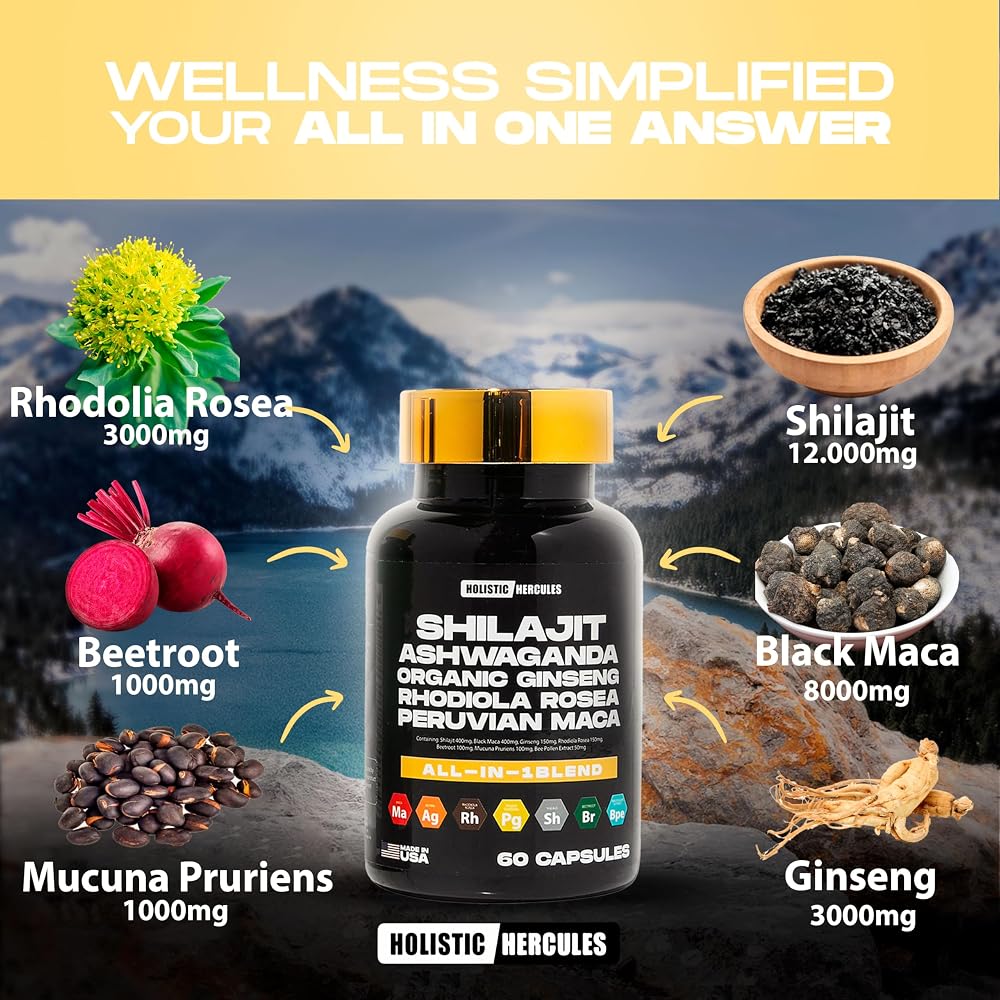 Holistic Hercules Rhino Horn Shilajit Blend Vitality Boost - 30 Capsules - image 3