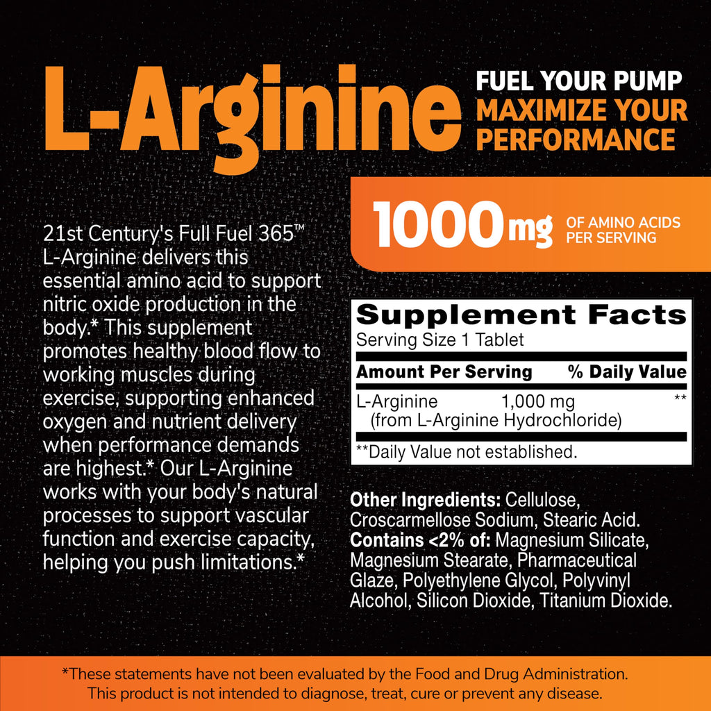 21st Century Full Fuel 365 L-Arginine 1000mg - 90 Tablets - image 6