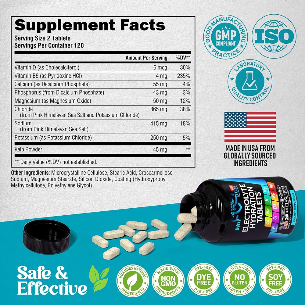 NUTRAHARMONY Electrolyte Tablets with Magnesium & Potassium - 240 Tabs - image 7