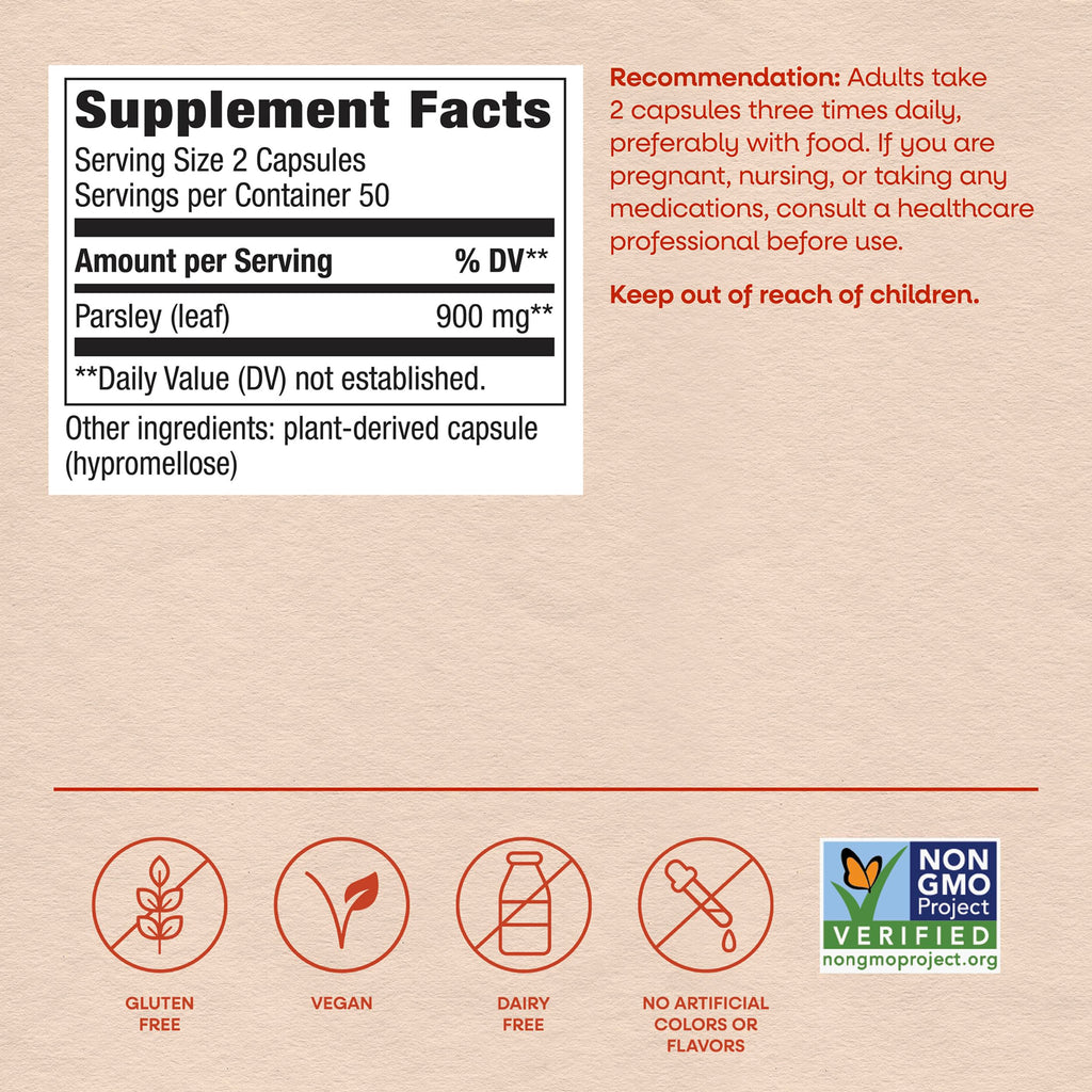 Nature's Way Parsley Leaf Herbal Supplement - 100 Capsules - image 6