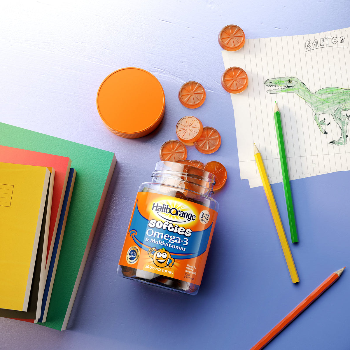 Haliborange Kids Omega-3 and Multivitamin Orange Softies - 30 Count - image 2