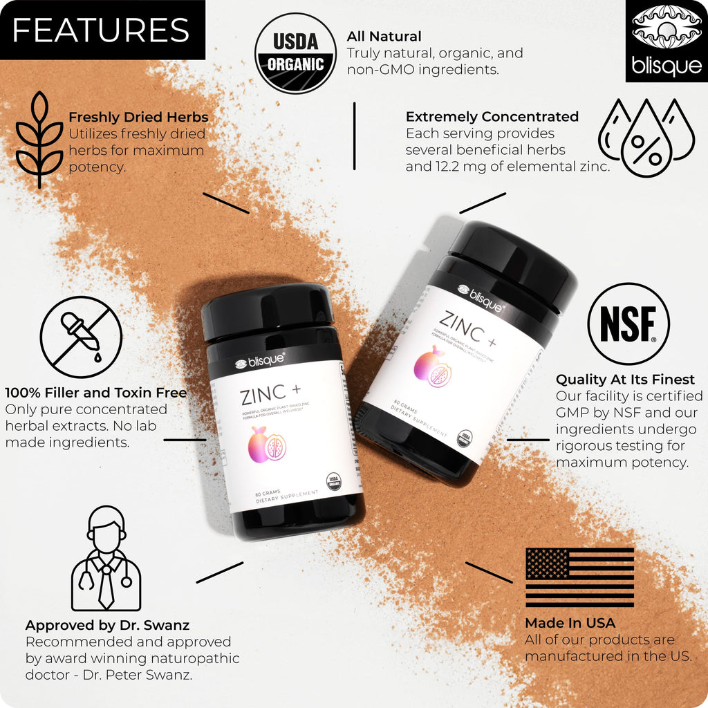 Blisque Organic Zinc Supplement Powder for Immune Support - 60g - image 3