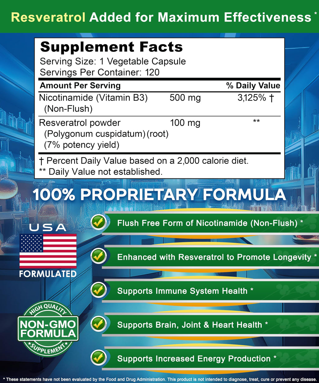aSquared Nutrition Nicotinamide with Resveratrol - 120 Capsules - image 4