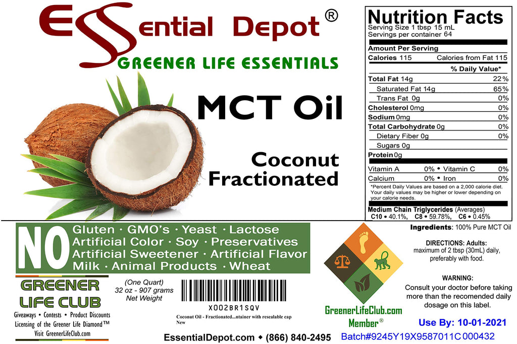 Essential Depot Fractionated MCT Coconut Oil - 160 Fl Oz - image 5