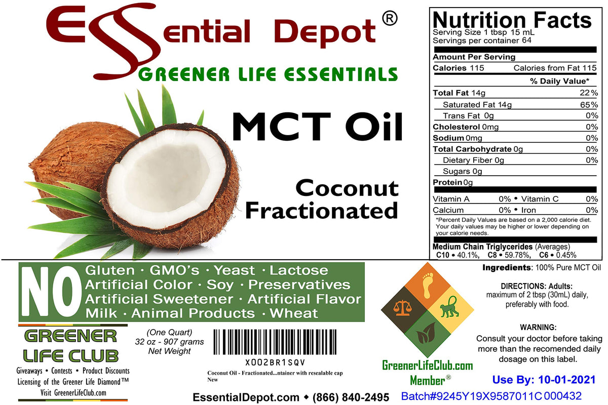 Essential Depot Fractionated MCT Coconut Oil - 160 Fl Oz - image 5