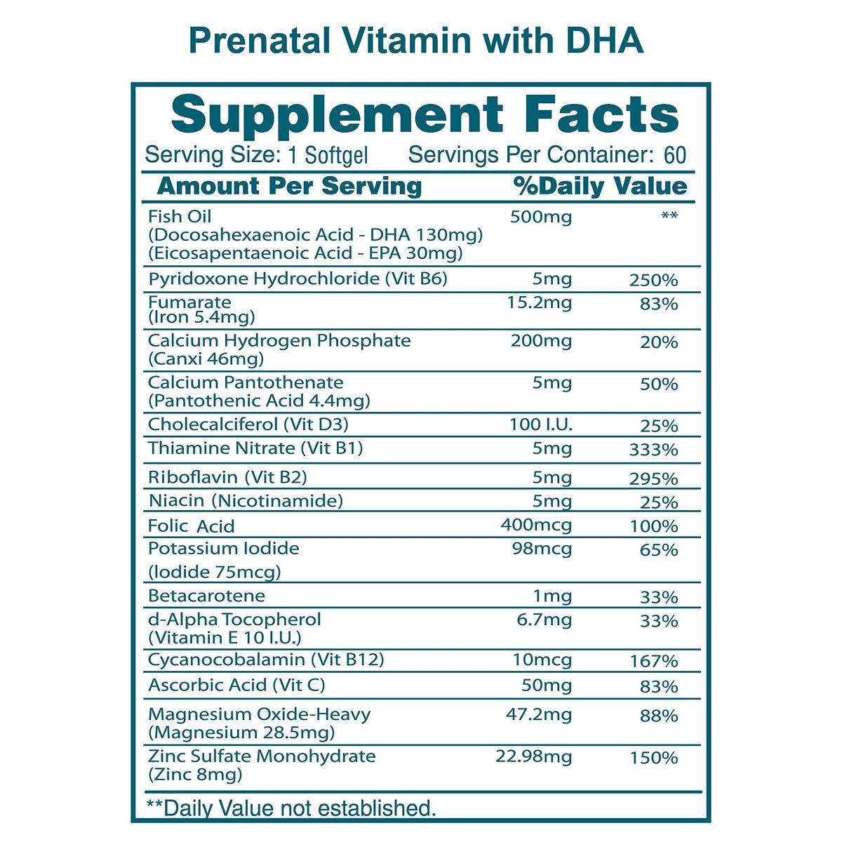 Secrets Of Tea Prenatal Vitamins Multivitamin - 60 Capsules - image 3