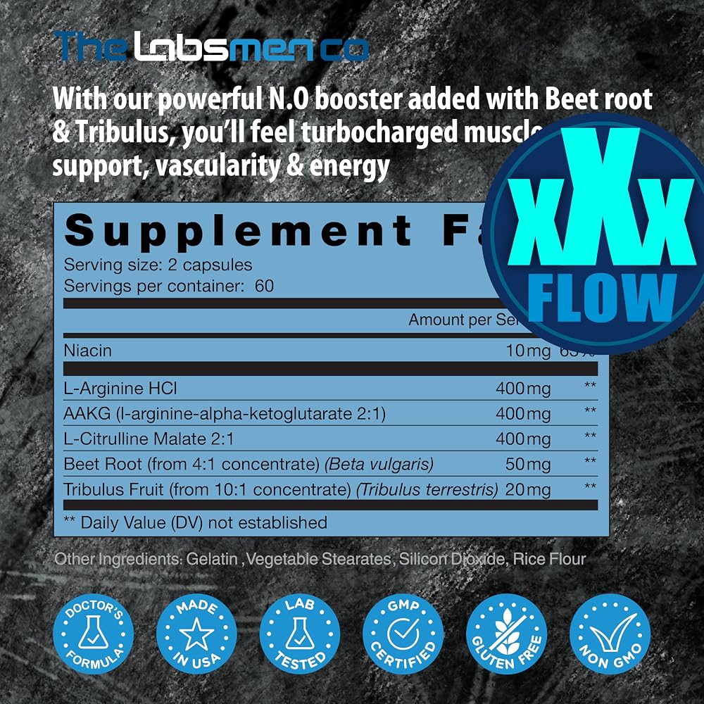 THELABSMENCO L-Arginine Nitric Oxide Supplement for Men - 120 Capsules - image 8