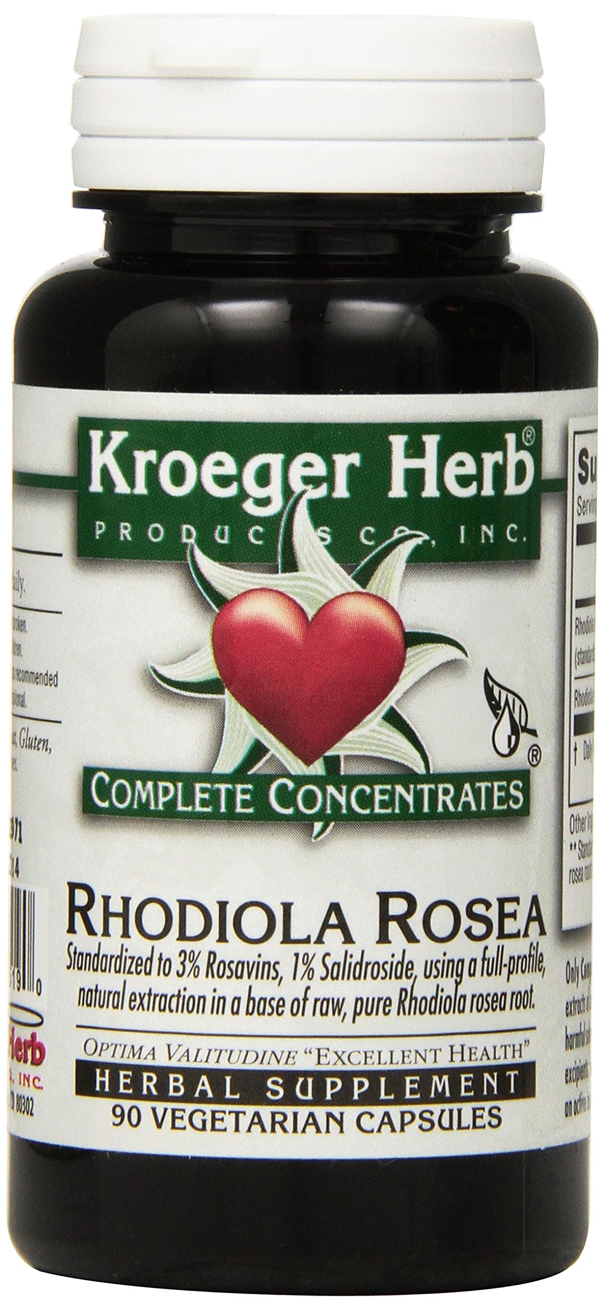 Kroeger Herb Rhodiola Rosea Vegetarian Capsules - 90 Count