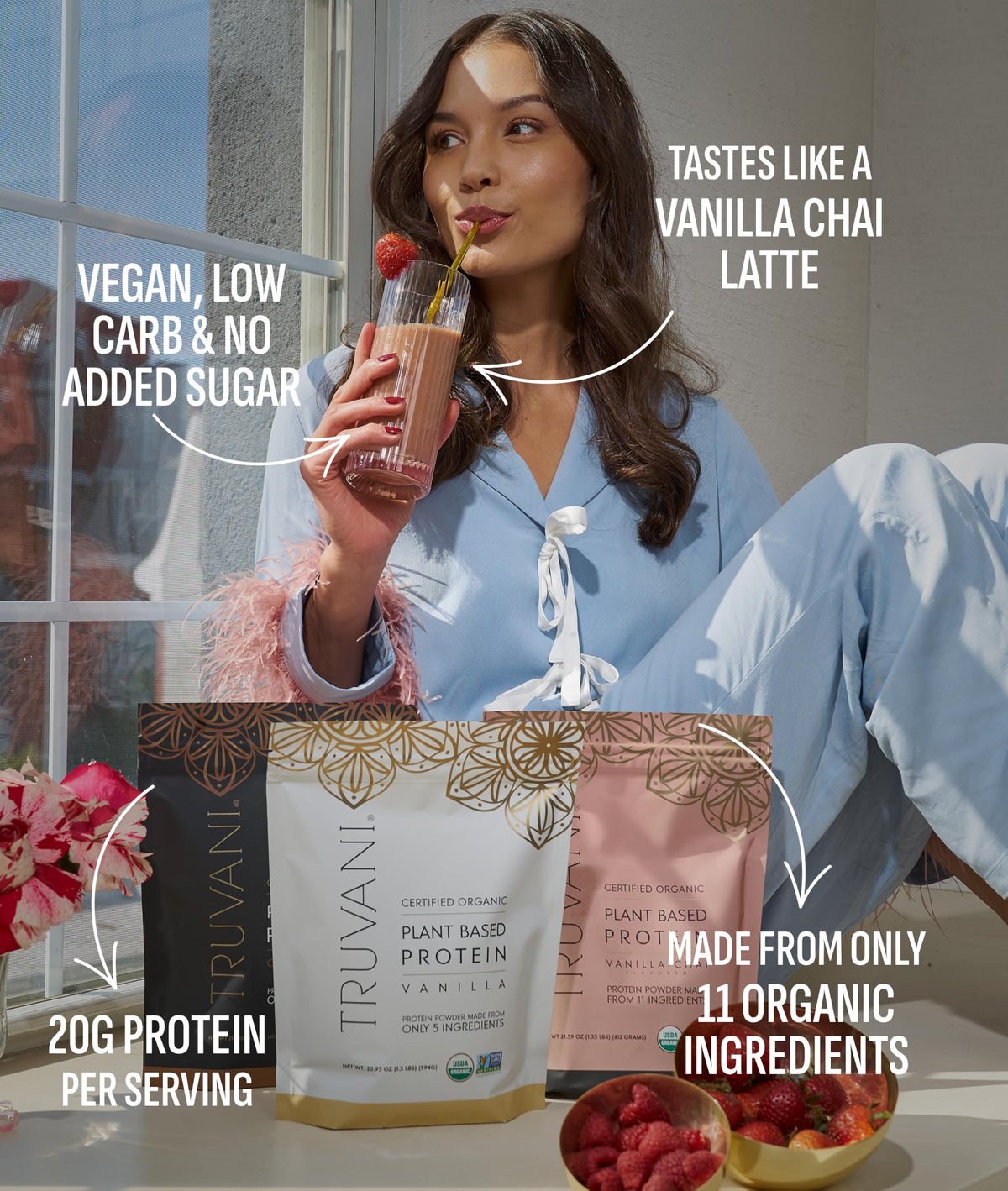 Truvani Organic Plant Based Protein Powder