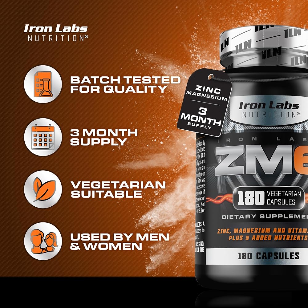 Iron Labs Nutrition ZM6 High Strength Zinc Magnesium - 180 Capsules - image 4