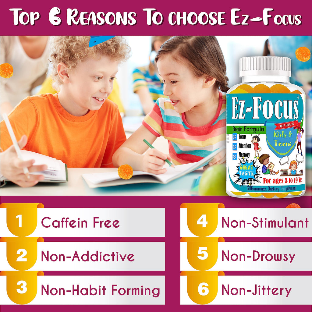 Celebrity LifeStyle Ez-Focus Gummies for Kids Brain Support - 60 Count - image 4