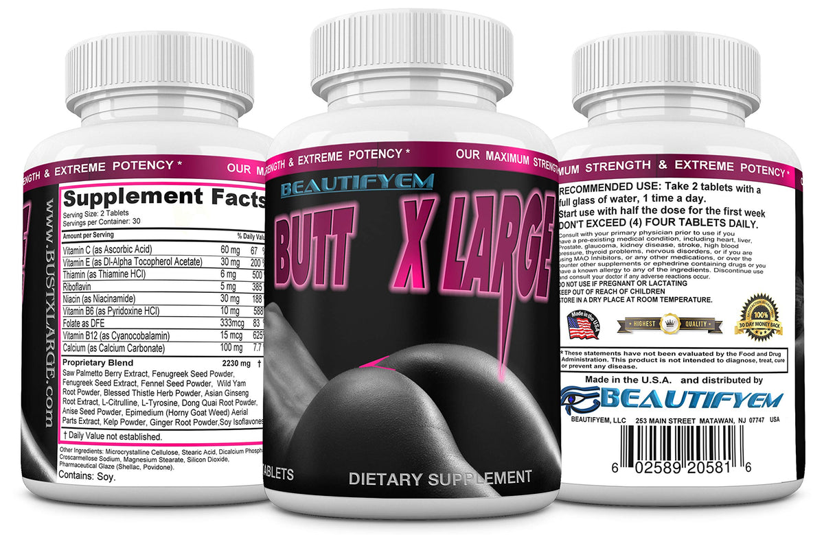 BEAUTIFYEM Butt X-Large Natural Butt Enhancement - 60 Capsules - image 4