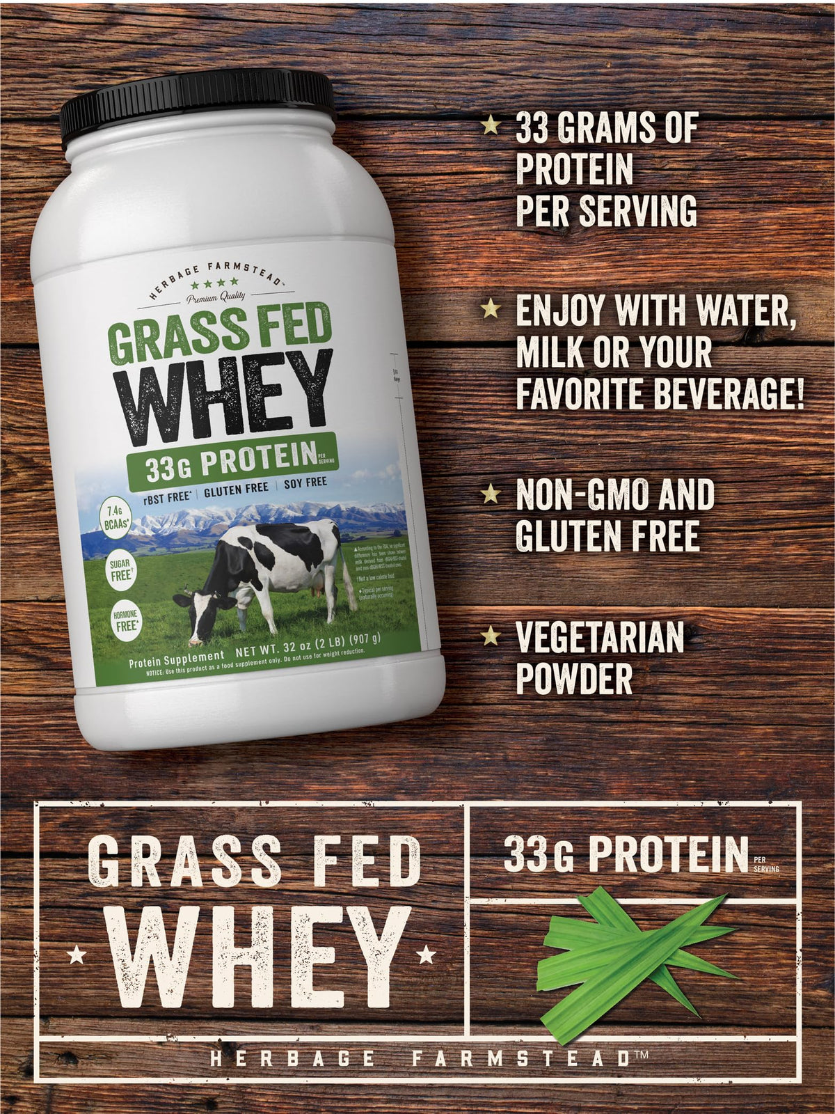 Carlyle Grass Fed Whey Protein Powder Unflavored - 2 lb - image 4
