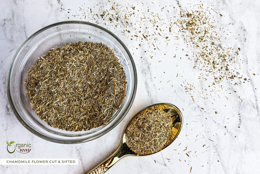 Organic Way Chamomile Flowers Cut & Sifted (Matricaria chamomilla)