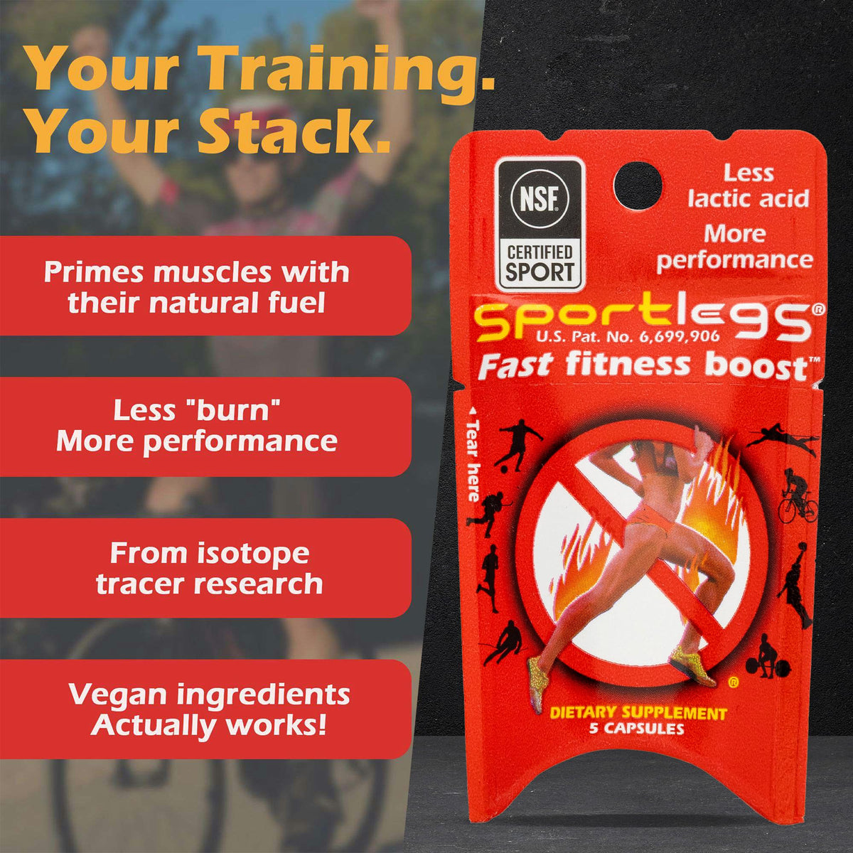 SPORTLEGS Lactate Fuel Pre-Workout Training Aid - 15 Capsules - image 2