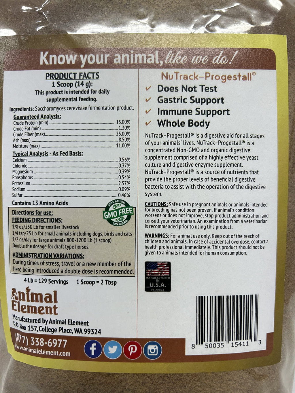 Animal Element NuTrack - Concentrated Digesive Enzyme Supplement