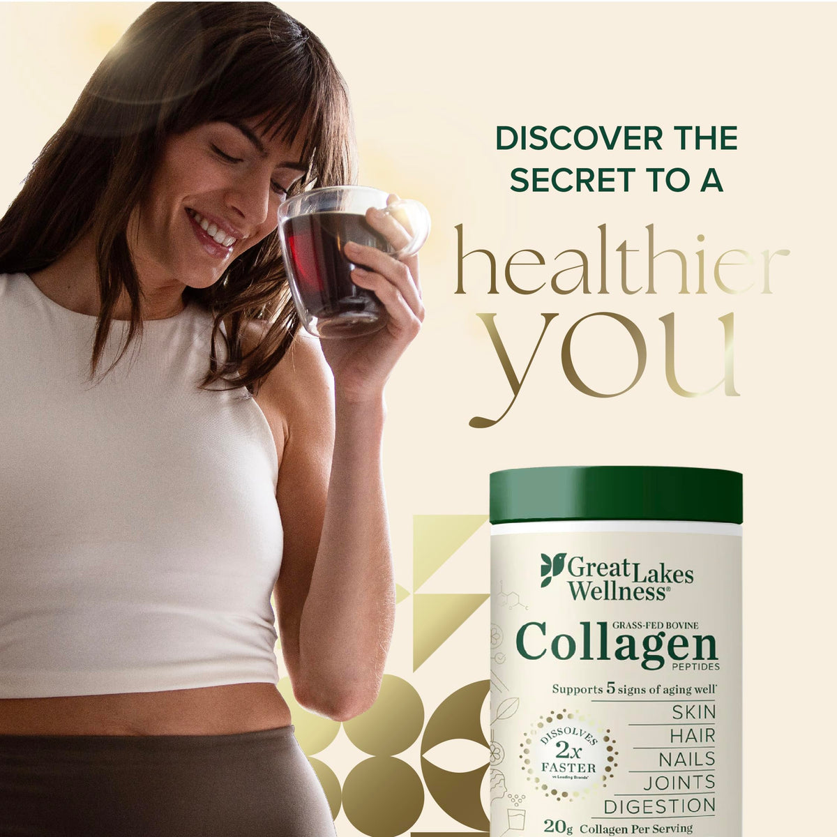 Great Lakes Wellness Collagen Peptides Powder Unflavored - 20 Stick Packs - image 4