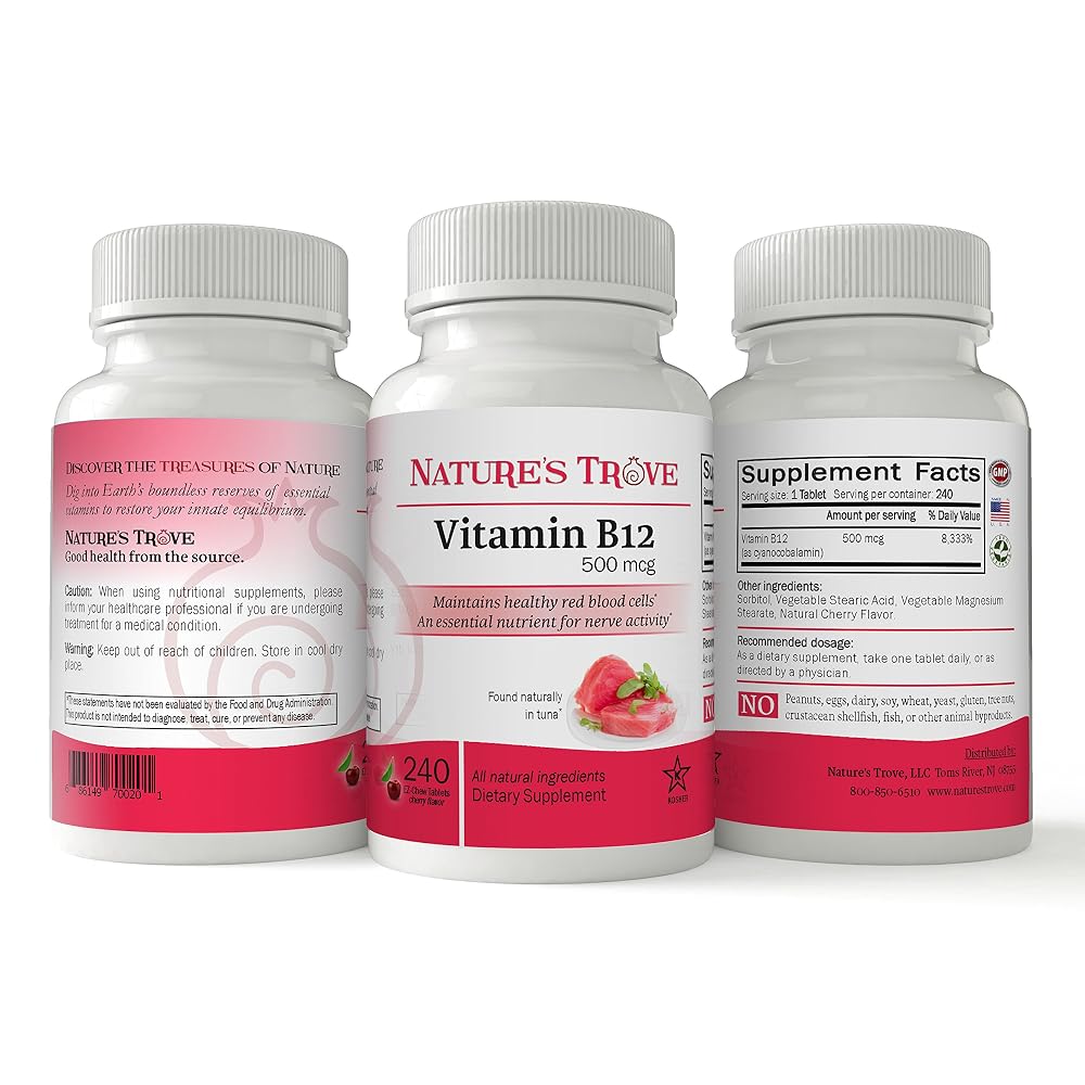 Nature's Trove Vitamin B12 500 mcg Chewable Tablets - 240 Tablets - image 3