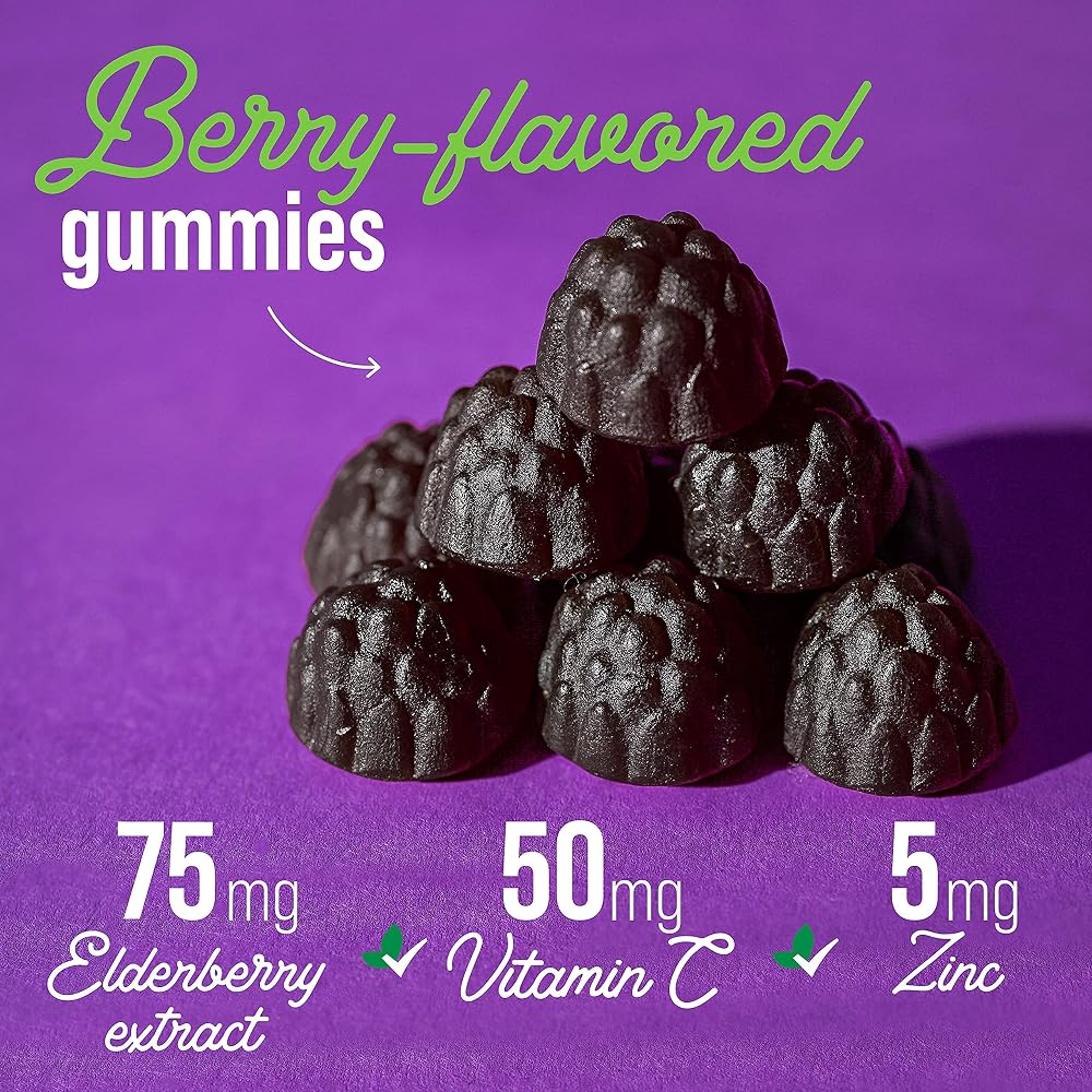 Migdla Wellmo Elderberry Immunity Gummies with Vitamin C and Zinc - 60 Count - image 3