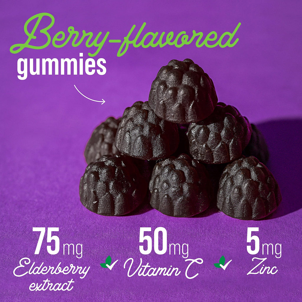 Migdla Wellmo Elderberry Immunity Gummies with Vitamin C and Zinc - 60 Count - image 3