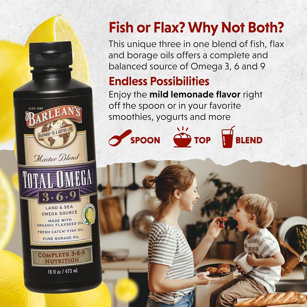 Barlean's Total Omega 3 6 9 Fish Oil Liquid Supplement - image 6