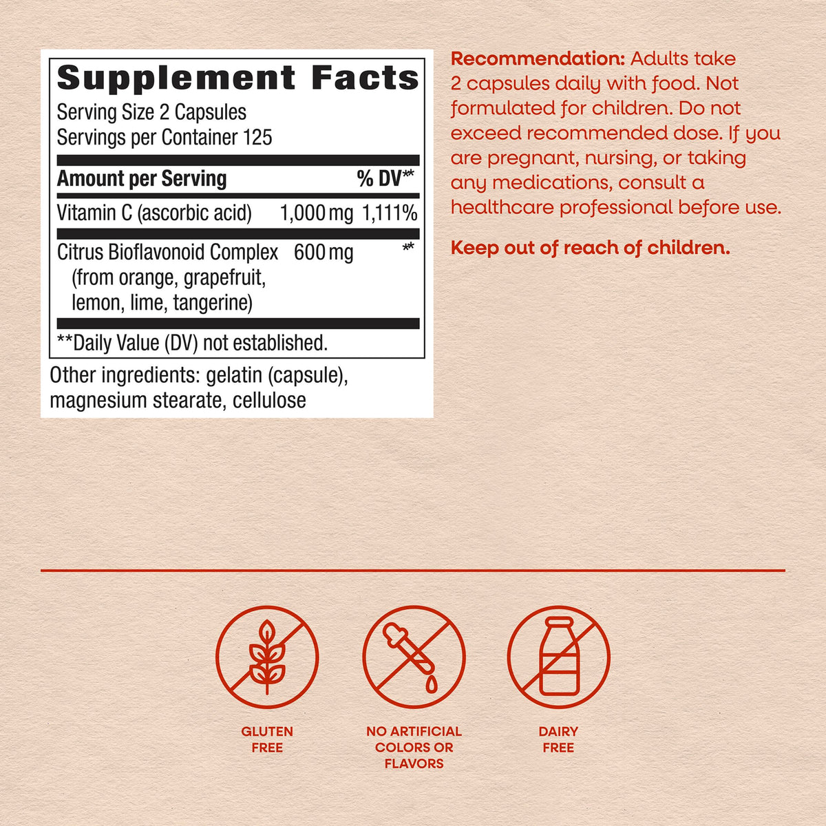 Nature's Way Vitamin C with Bioflavonoids Immune Support - 250 Capsules - image 6