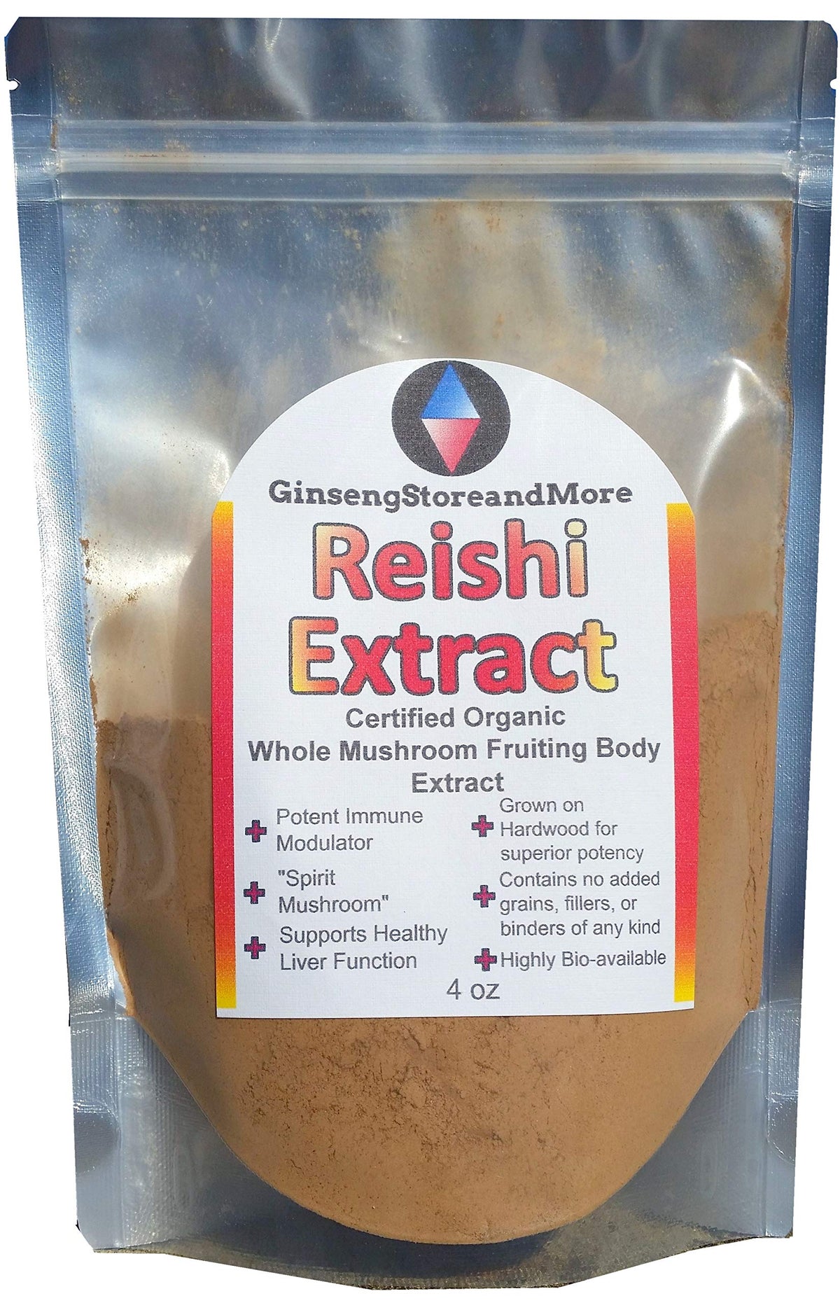 GinsengStoreAndMore Organic Red Reishi Mushroom Extract Powder - 4 oz