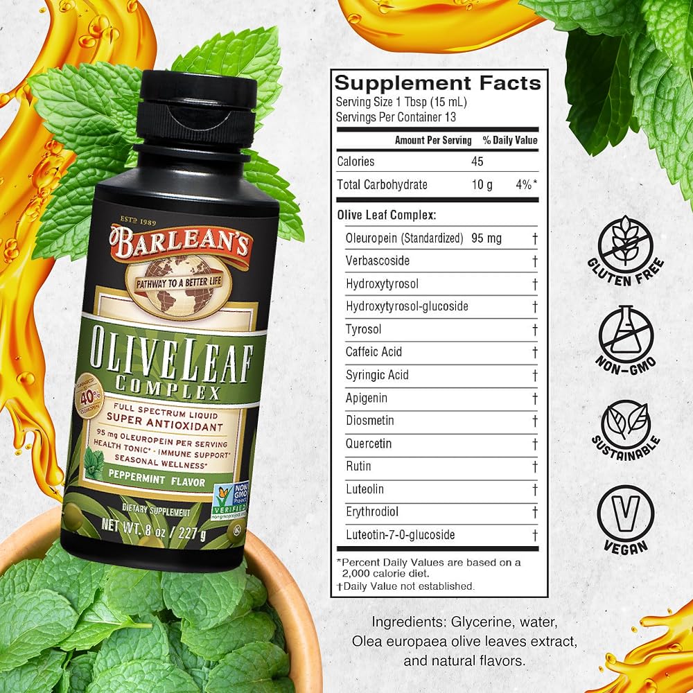 Barlean's Olive Leaf Complex 95mg Oleuropein - image 10
